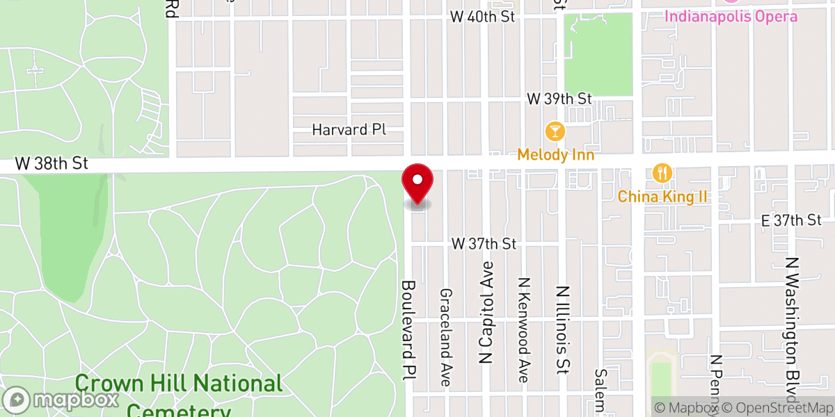 Map showing location of Traveler's Rest Baptist Church