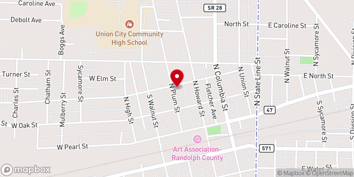 Map showing location of The Jay and Randolph Catholic Pastorate
