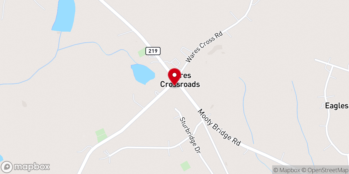 Map showing location of Smyrna Church