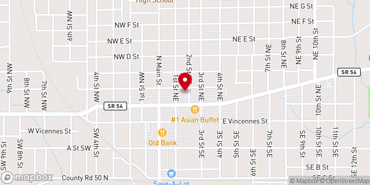 Map showing location of Linton First United Methodist Church