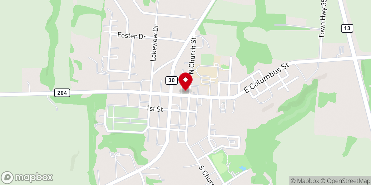 Map showing location of Thornville United Methodist Church