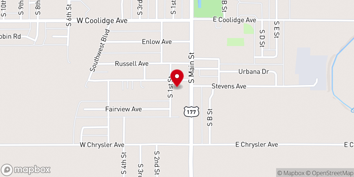 Map showing location of Trinity Lutheran Church