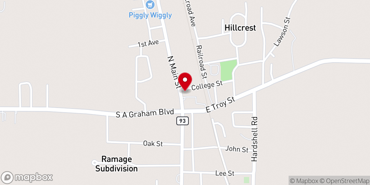 Map showing location of Brundidge United Methodist Church