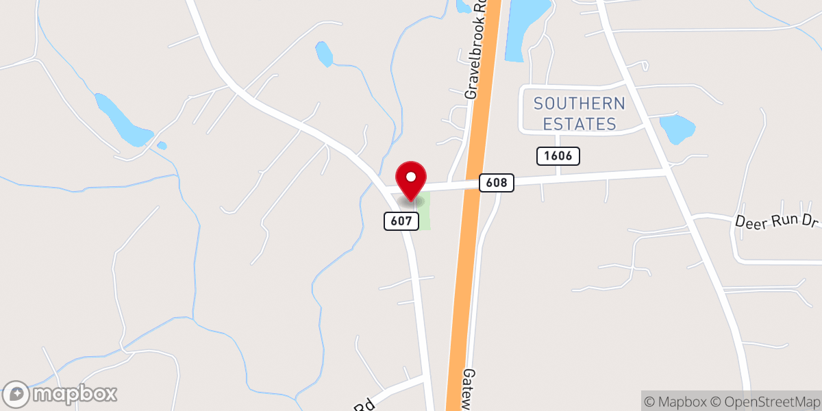 Map showing location of Gary's United Methodist Church