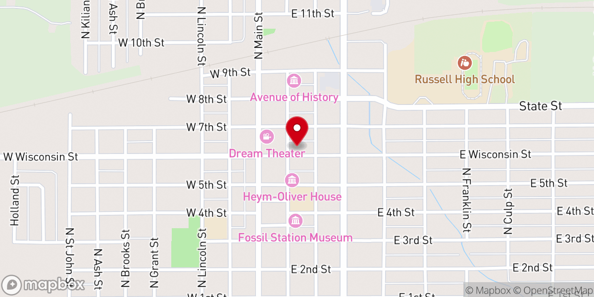 Map showing location of First Congregational Church