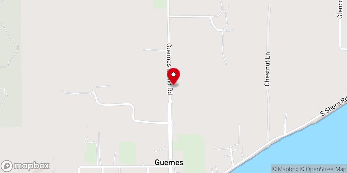 Map showing location of Guemes Island Community Church