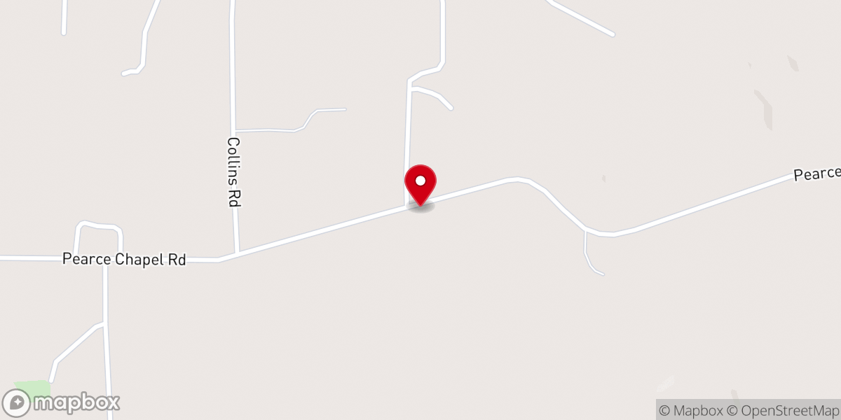 Map showing location of Pearce Church