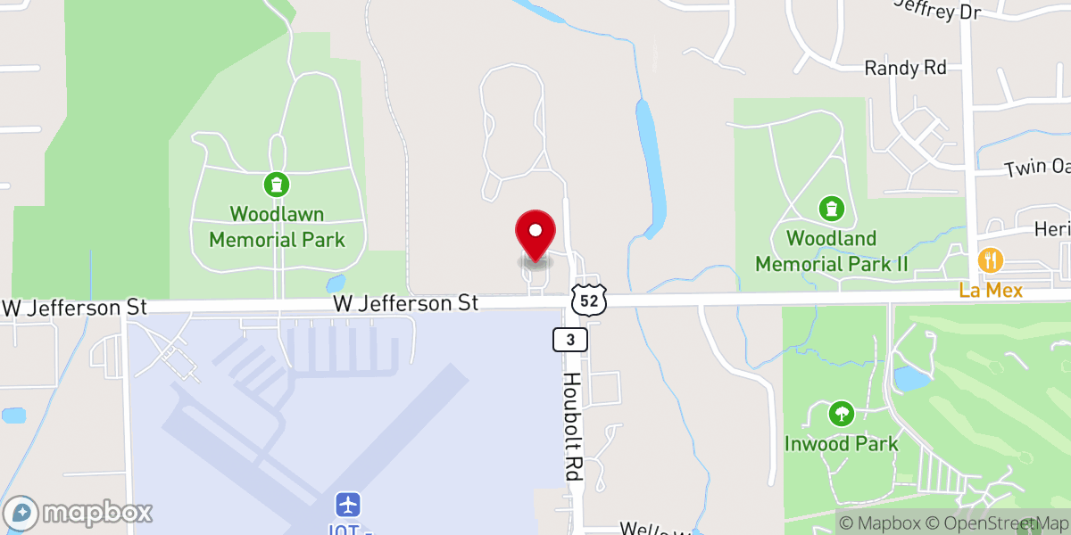 Map showing location of Universalist Unitarian Church of Joliet