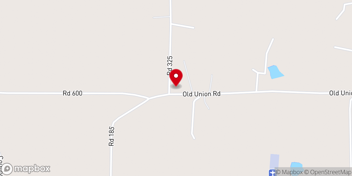 Map showing location of Black Oak Church
