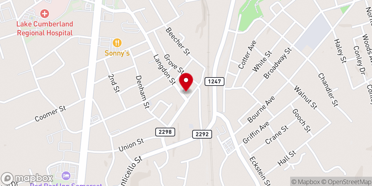 Map showing location of Langdon Street Baptist Church