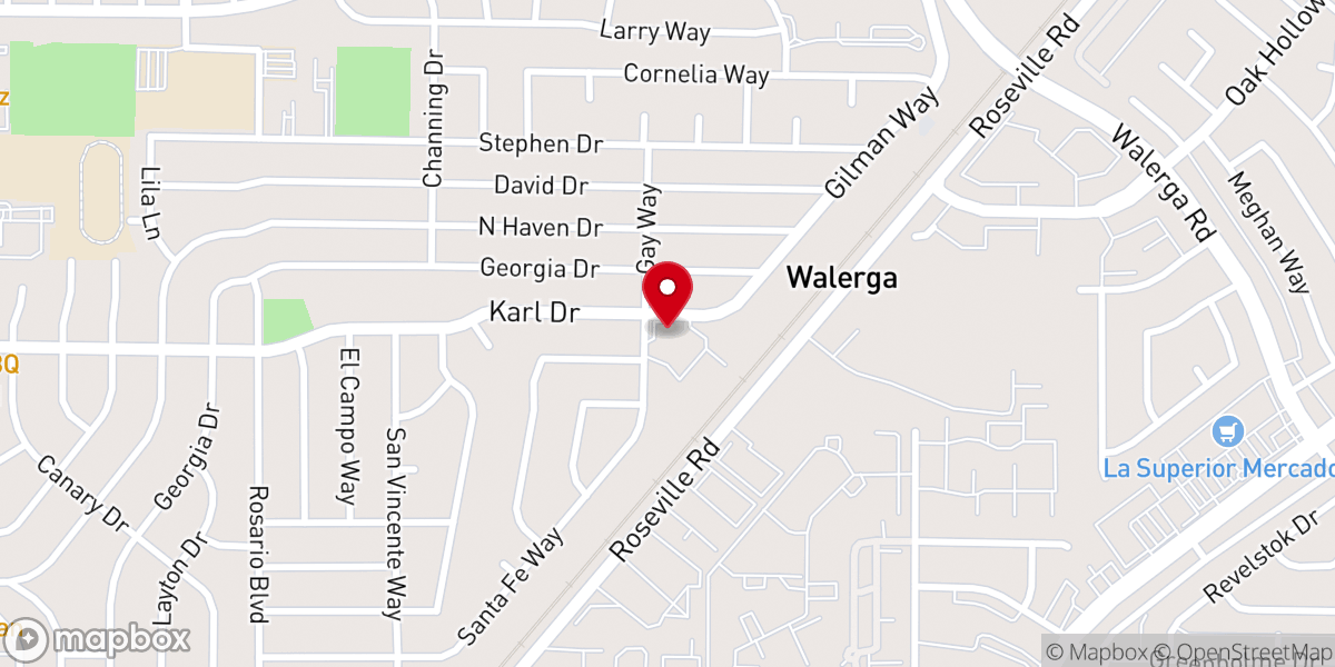 Map showing location of Valey Christian Church