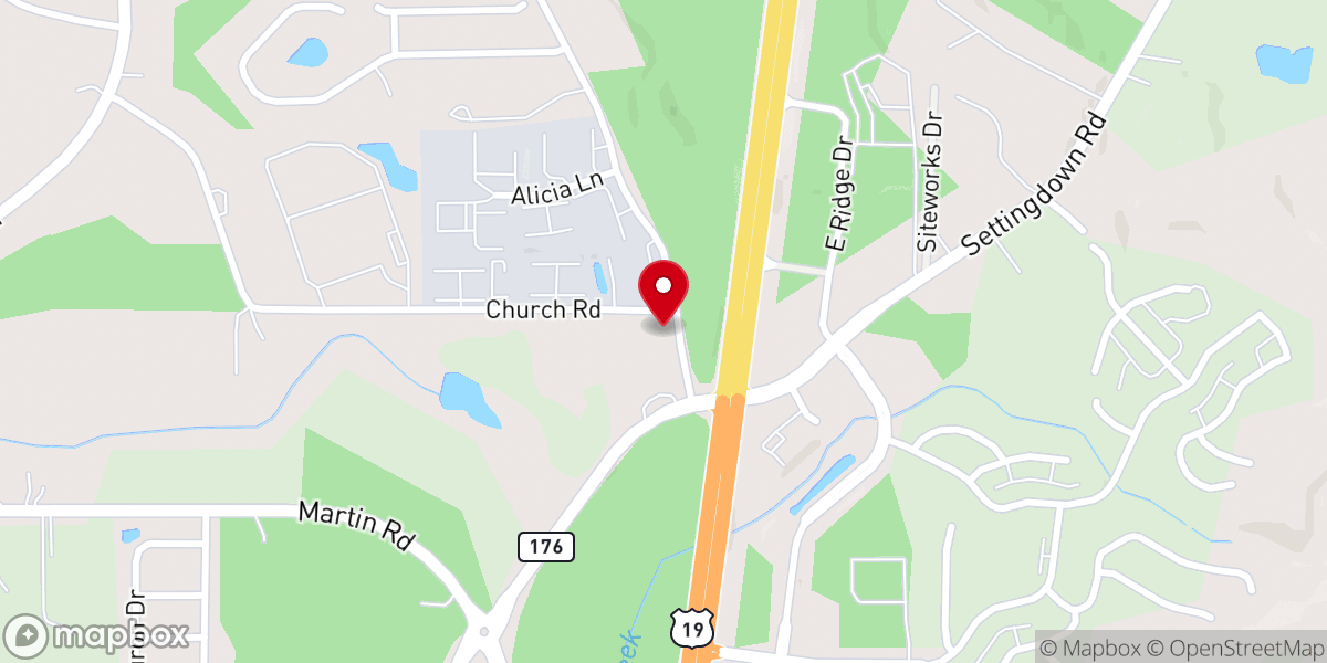 Map showing location of Settingdown Church