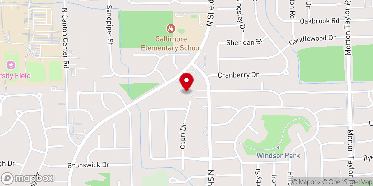 Map showing location of Canton Calvary Assembly of God