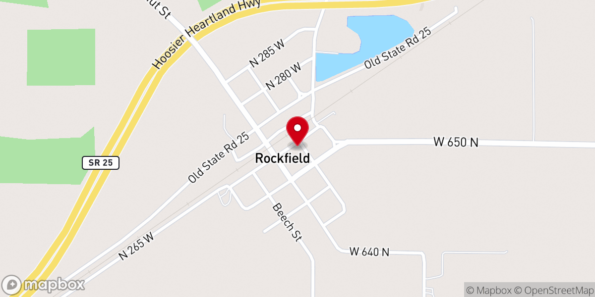 Map showing location of Rockfield Christian Church