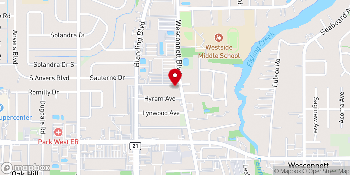 Map showing location of Lynnwood Christian Church