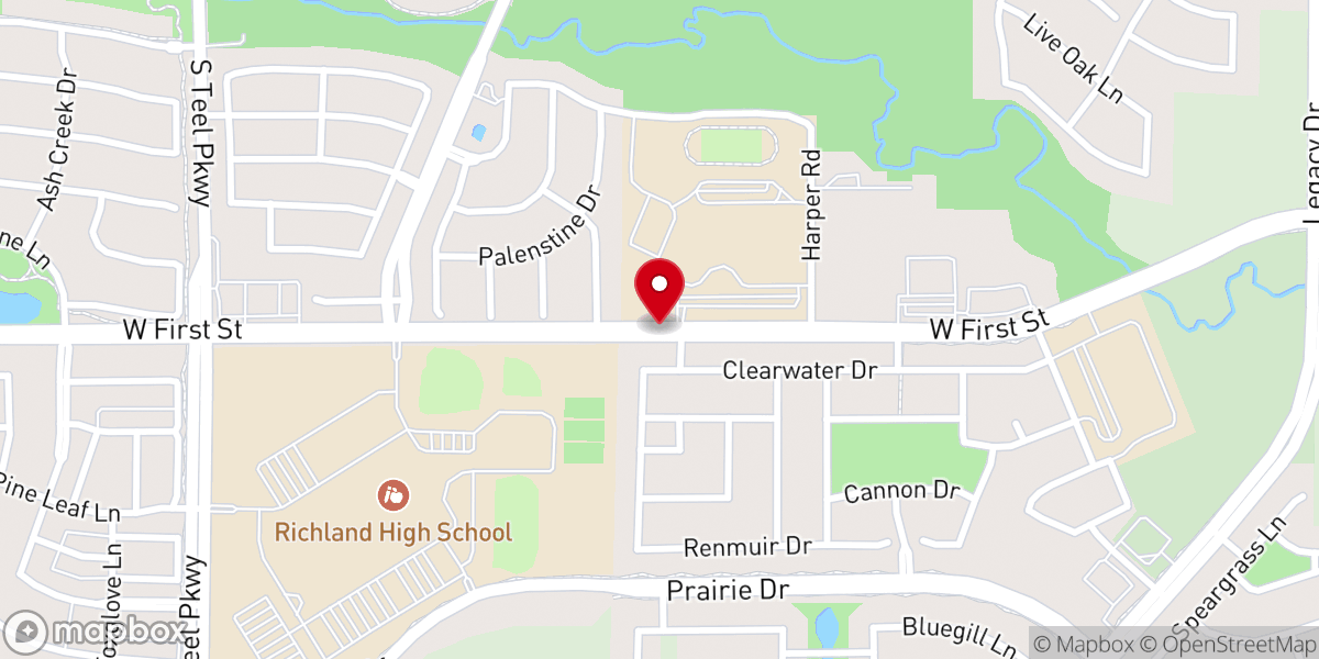 Map showing location of DreamLife Worship Center Dallas