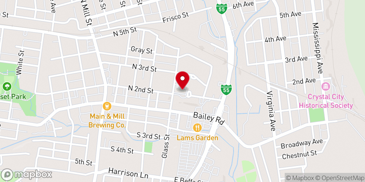 Map showing location of Sacred Heart Parish