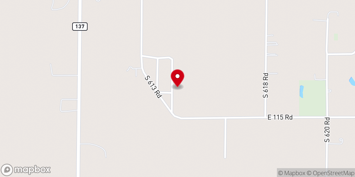 Map showing location of Ottawa Indian Baptist Church