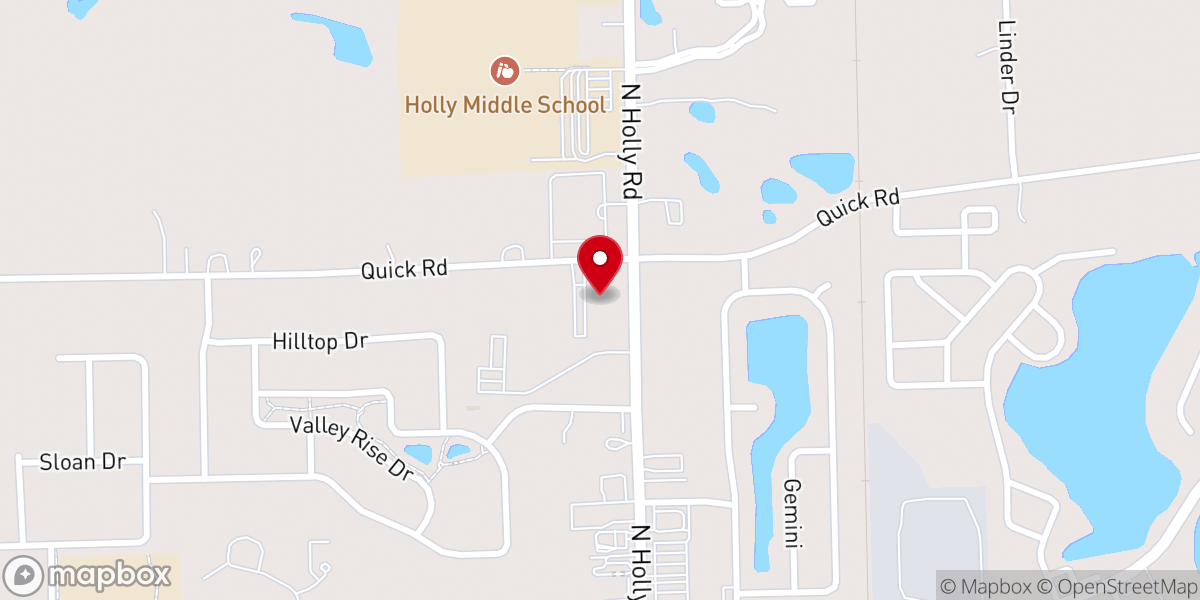 Map showing location of Holly Calvary Church