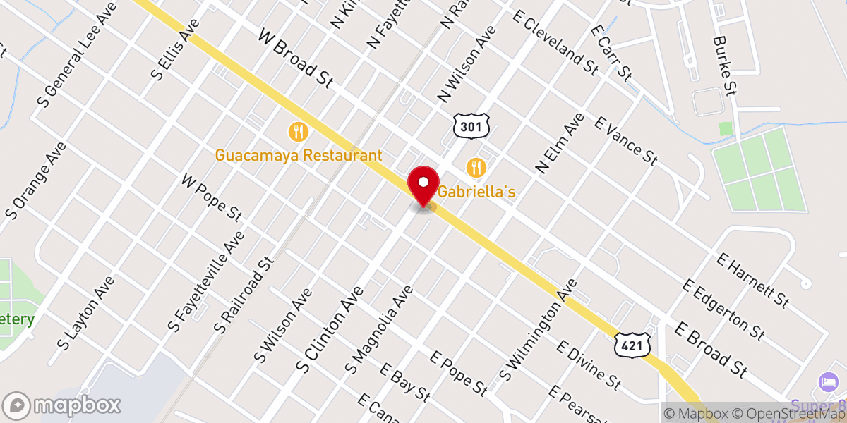 Map showing location of Hood Memorial Christian Church