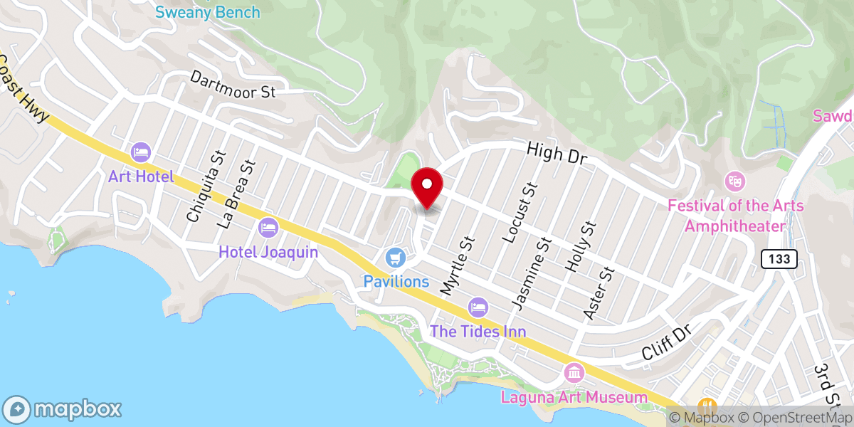 Map showing location of First Church of Christ, Scientist, Laguna Beach
