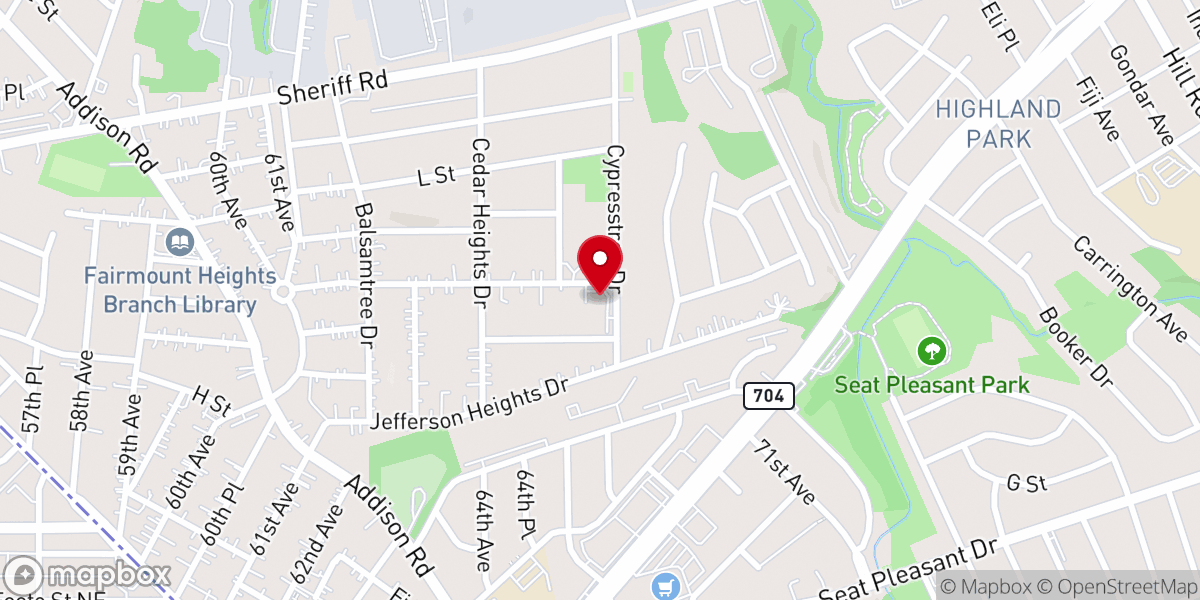 Map showing location of Corinth Baptist Church