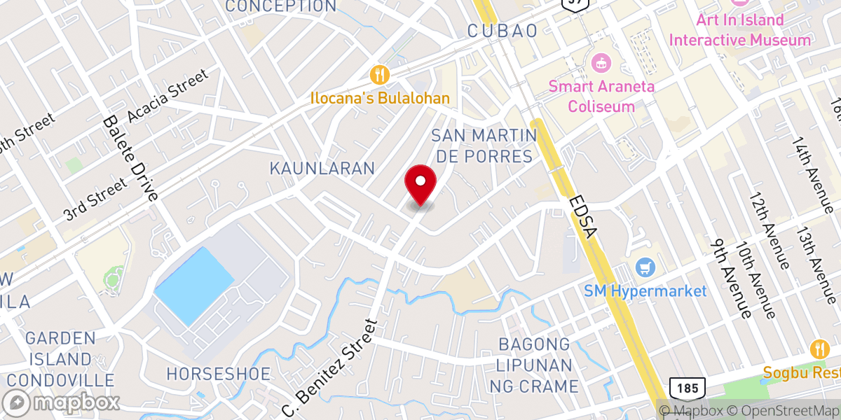 Map showing location of BETHANY BAPTIST CHURCH CUBAO