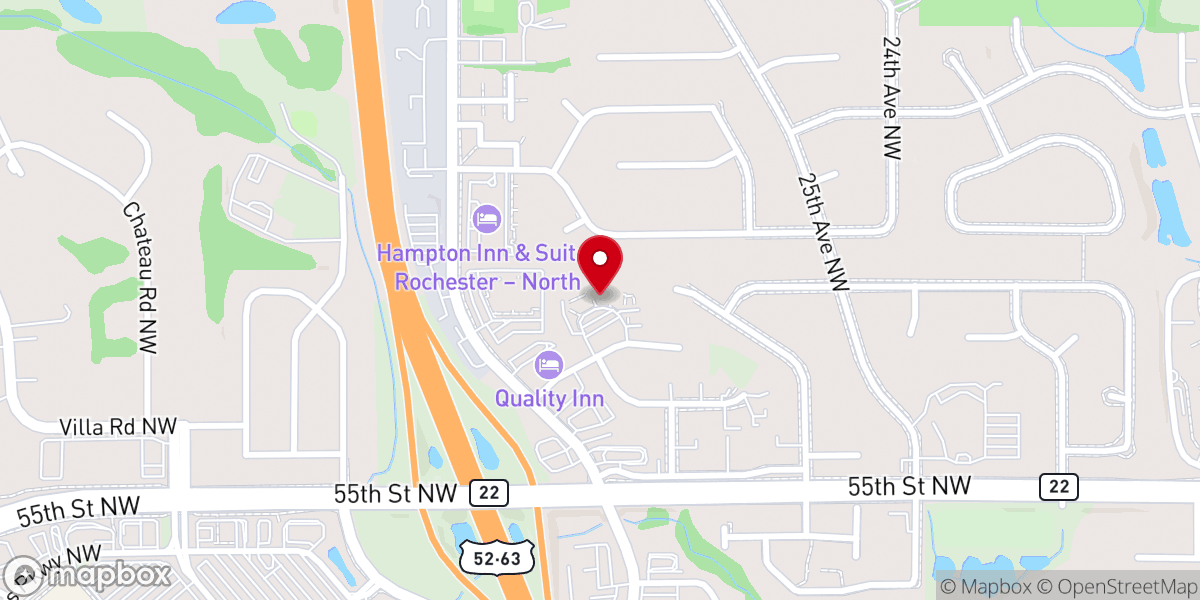 Map showing location of Hosanna Lutheran Church