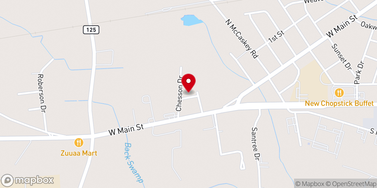 Map showing location of Liberty Baptist Church