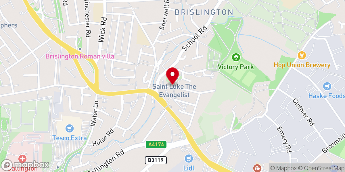 Map showing location of St. Luke’s Brislington
