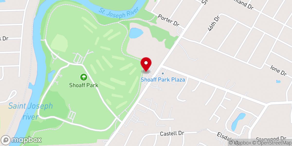 Map showing location of Shoaff Park Baptist Church