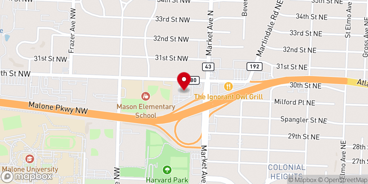 Map showing location of St. George Romanian Orthodox Church