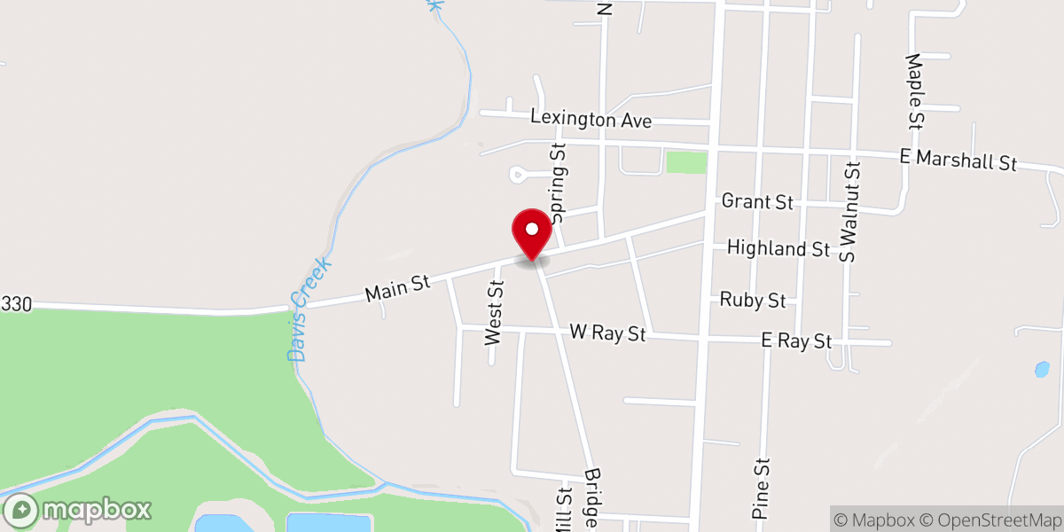 Map showing location of Community Church of Sweet Springs