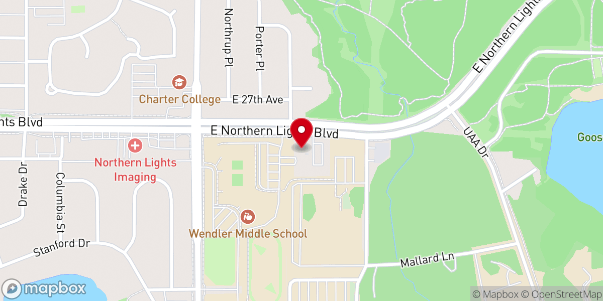 Map showing location of First Congregational Church of Anchorage