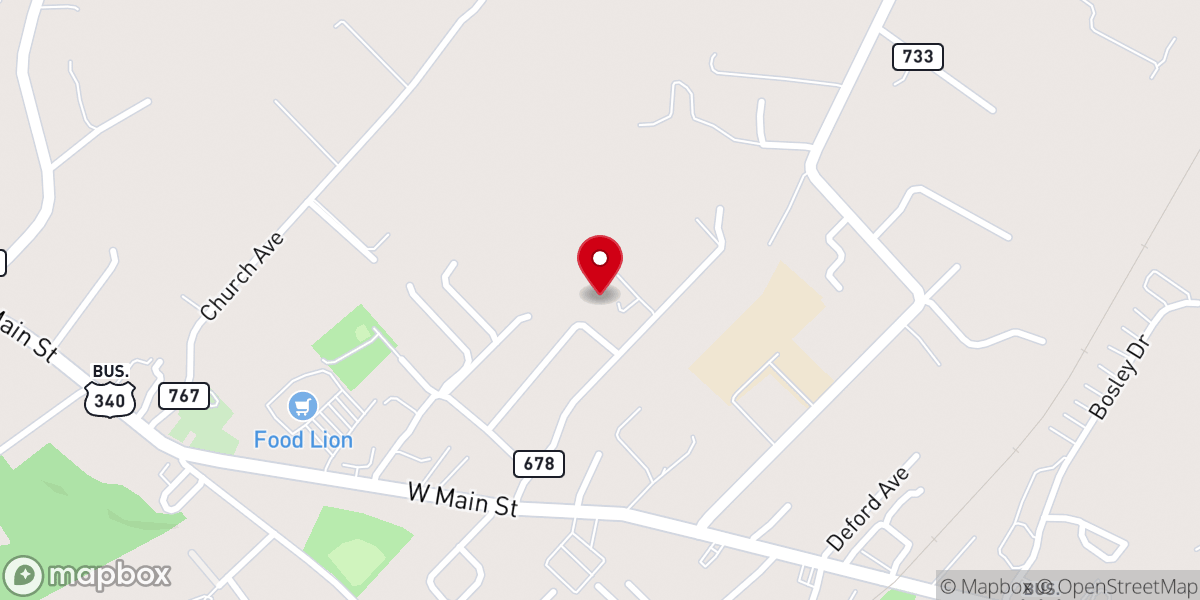 Map showing location of Sunset Drive Baptist Church