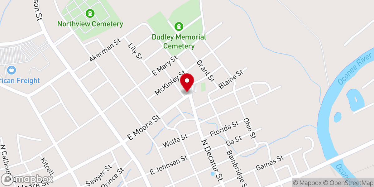 Map showing location of Second Baptist Church