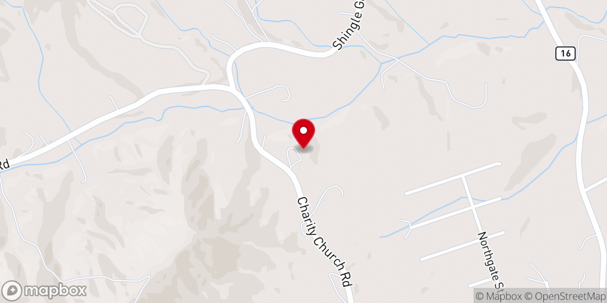 Map showing location of Beacon Baptist Church