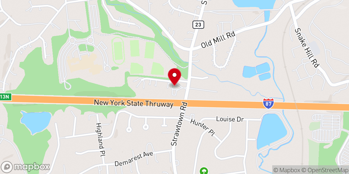 Map showing location of Clarkstown Reformed Church