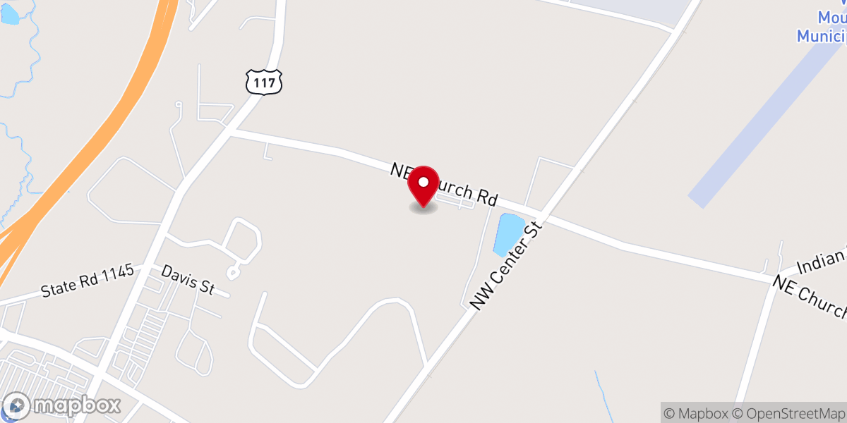 Map showing location of Mt. Olive Pickle Company Distribution Center Production Facility