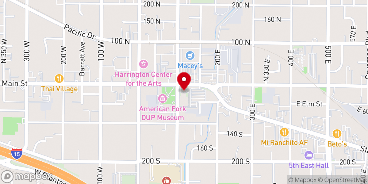 Map showing location of Alpine Tabernacle