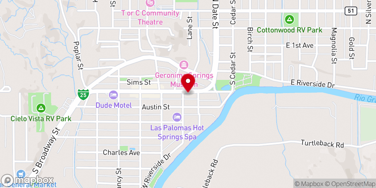 Map showing location of First Baptist Church
