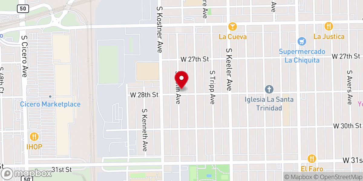 Map showing location of Good Shepherd Catholic Church (Cristo Rey Parish)