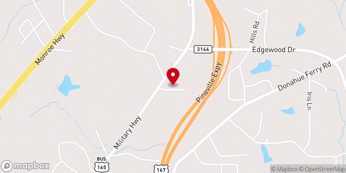Map showing location of Pineville Presbyterian Church