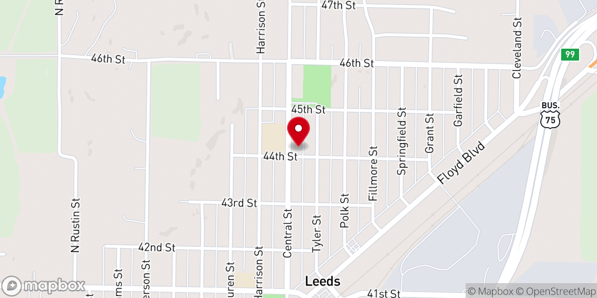 Map showing location of Calvary Lutheran Church