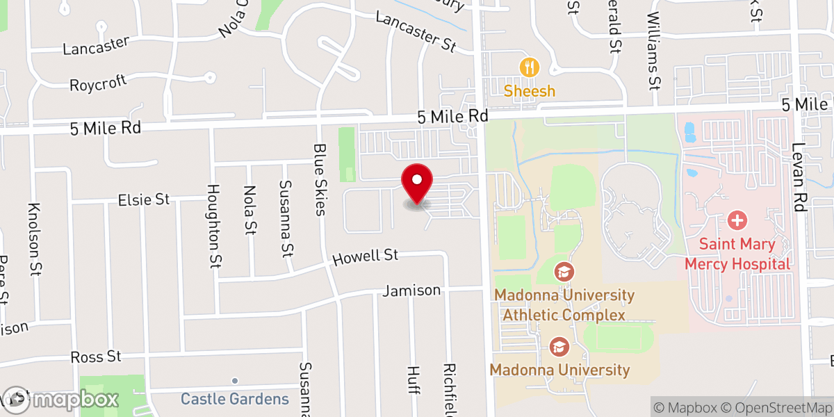 Map showing location of St. Edith Church