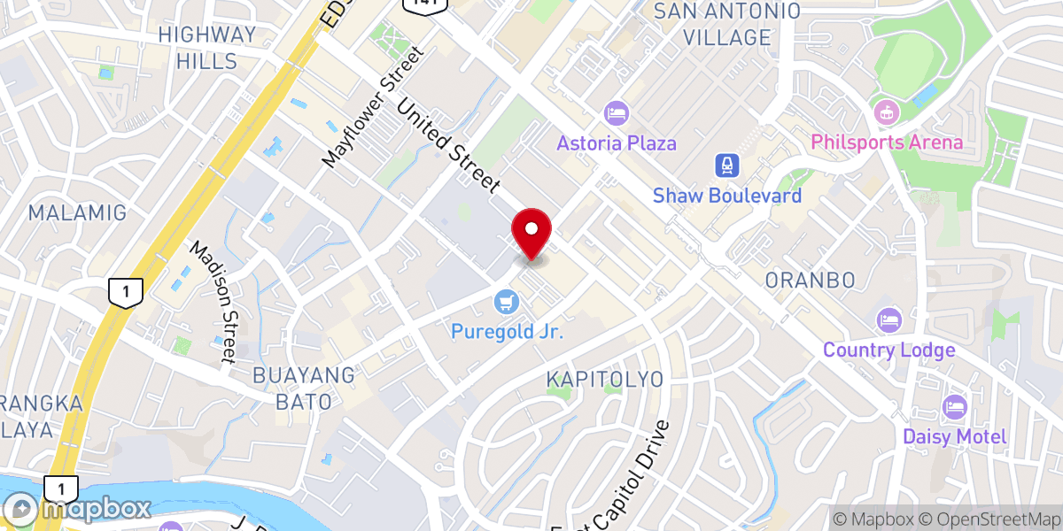 Map showing location of Cathedral of Praise - East Campus