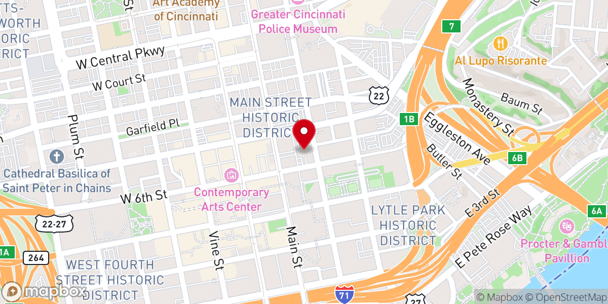 Map showing location of Saint Xavier Catholic Church