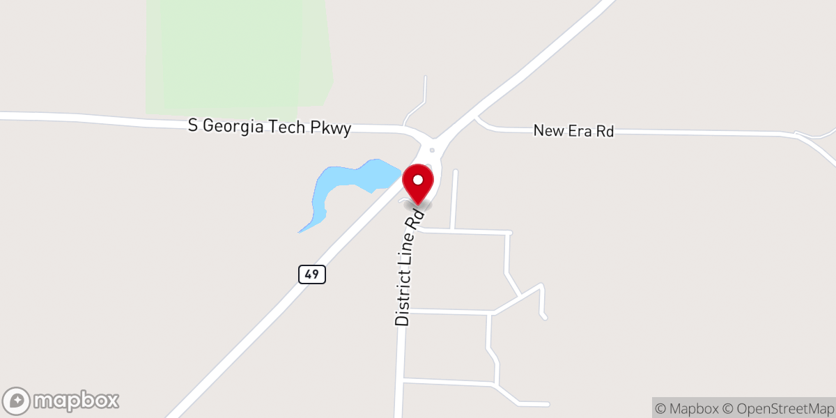 Map showing location of Daniel Grove Church