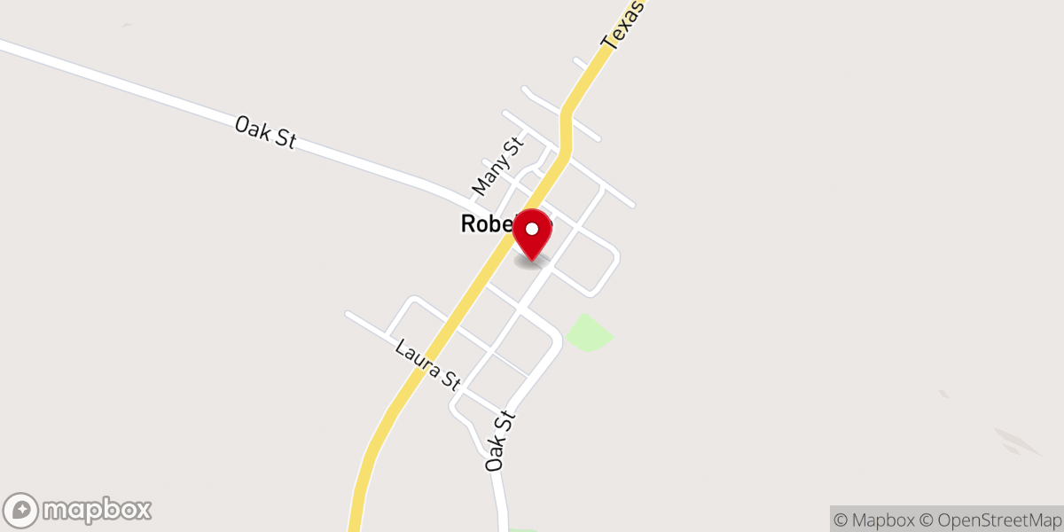 Map showing location of Robeline First Baptist Church