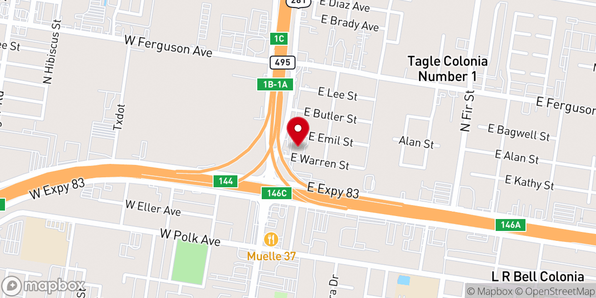 Map showing location of Methodist Church Pharr Methodist Church